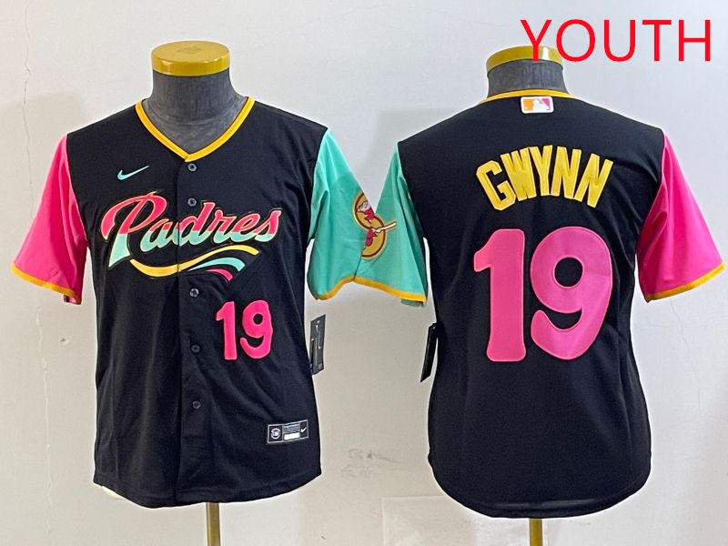 Youth San Diego Padres #19 Gwynn Black City Edition Game 2025 Nike MLB Jersey style 8